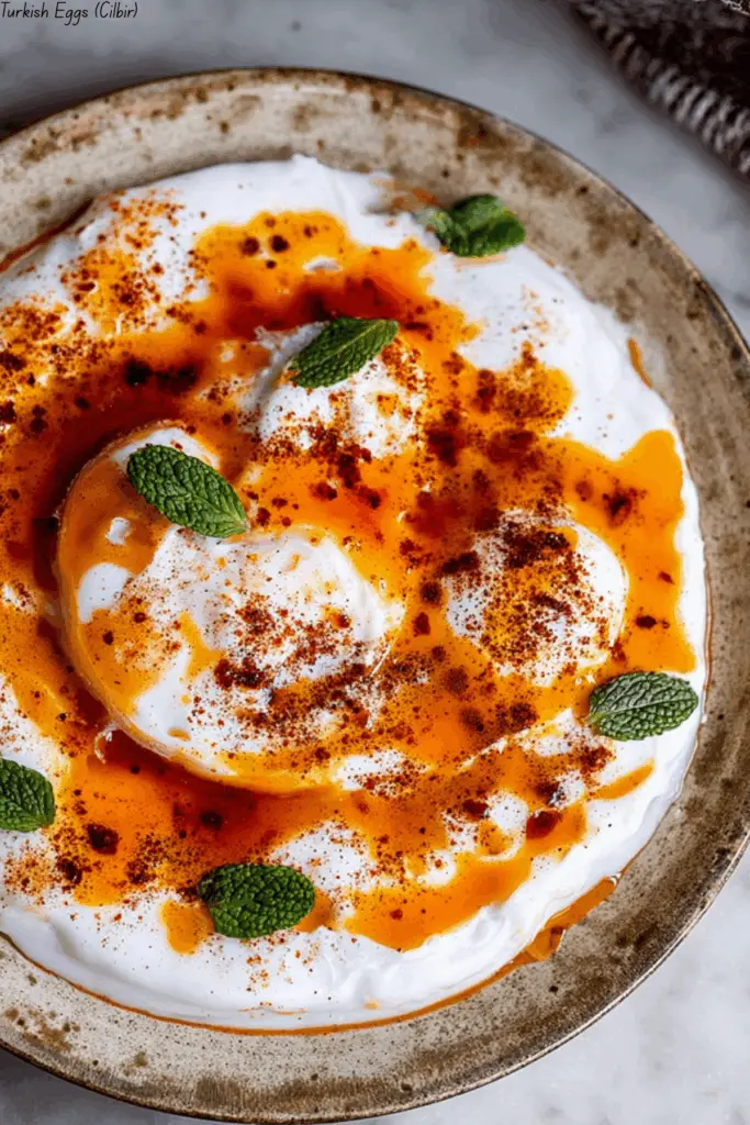 Turkish Eggs (Cilbir) 4 Turkish Eggs (Cilbir)