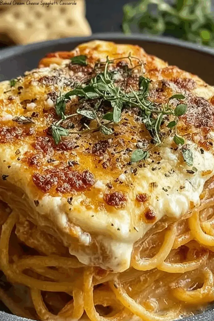 Baked Cream Cheese Spaghetti Casserole