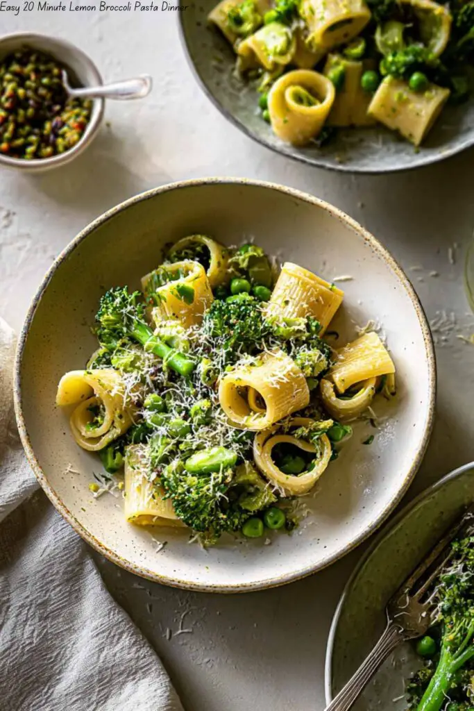 Easy 20 Minute Lemon Broccoli Pasta Dinner