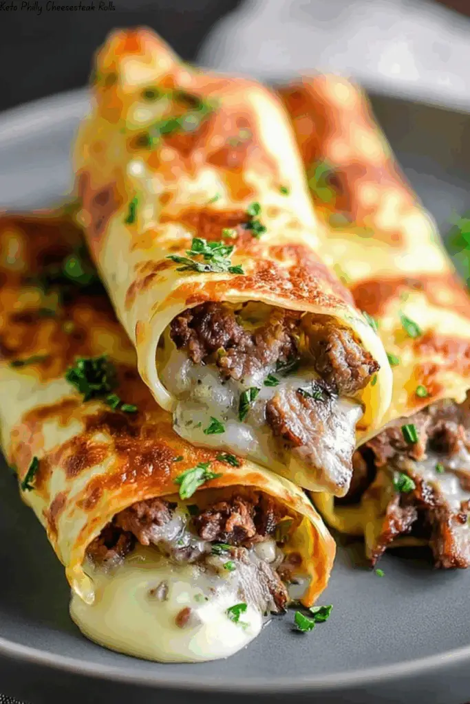 Keto Philly Cheesesteak Rolls 4 Keto Philly Cheesesteak Rolls
