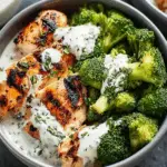 Grilled Chicken & Broccoli Bowls with Creamy Garlic Sauce 5 Grilled Chicken & Broccoli Bowls with Creamy Garlic Sauce