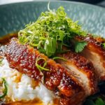 Caramelised Soy Chicken in Garlic Ginger Broth with Rice
