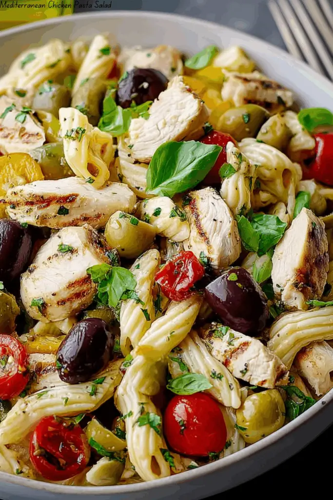 Mediterranean Chicken Pasta Salad