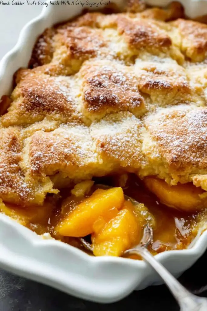 Peach Cobbler That’s Gooey Inside With A Crisp Sugary Crust