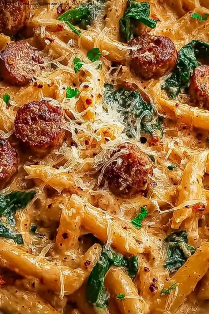 One Pot Creamy Cajun Sausage Pasta (30-Minutes) 4 One Pot Creamy Cajun Sausage Pasta (30-Minutes)