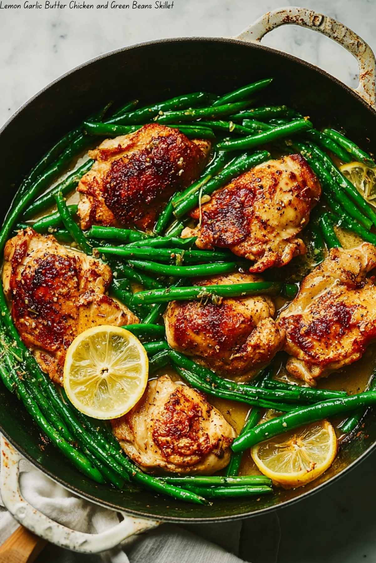 Lemon Garlic Butter Chicken and Green Beans Skillet