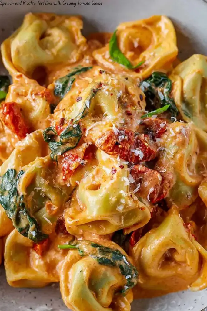 Spinach and Ricotta Tortellini with Creamy Tomato Sauce