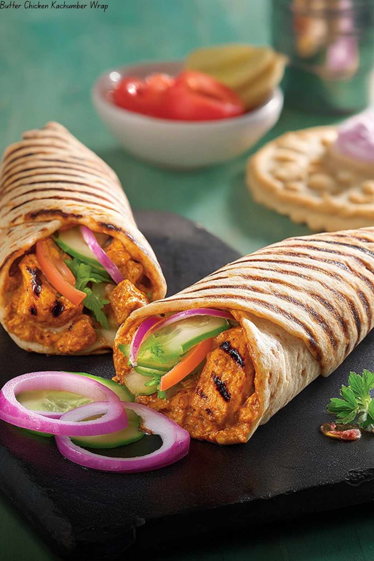Butter Chicken Kachumber Wrap