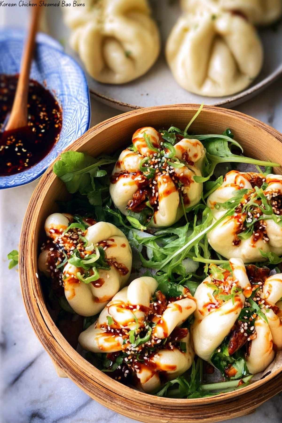 Korean Chicken Steamed Bao Buns