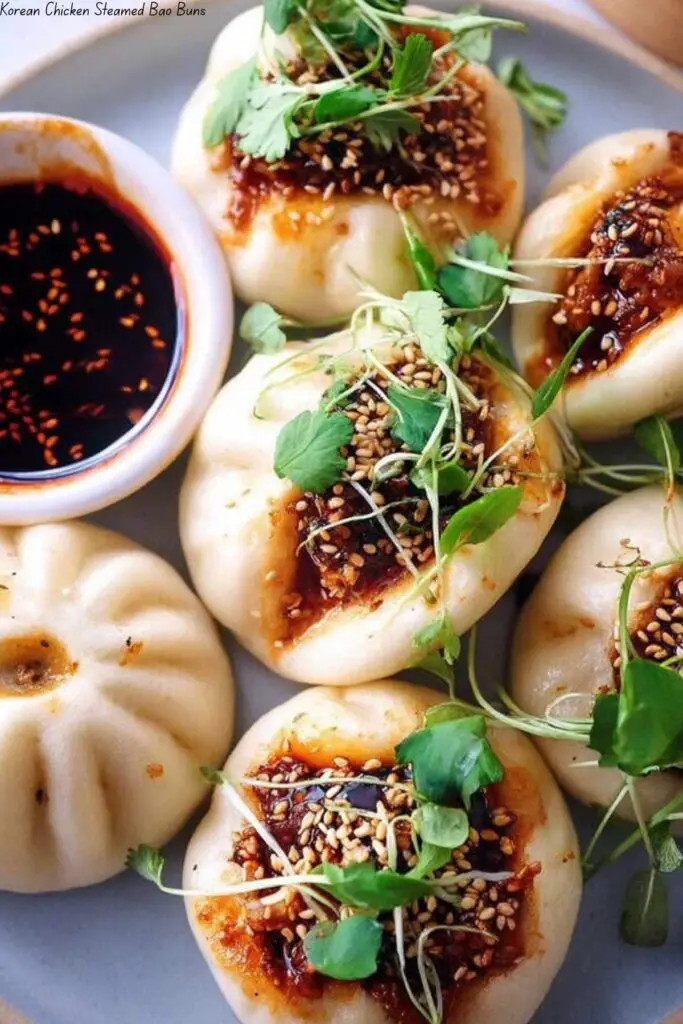 Korean Chicken Steamed Bao Buns