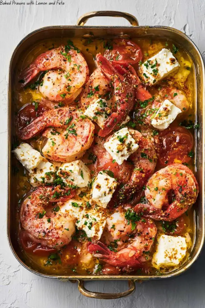 Baked Prawns with Lemon and Feta
