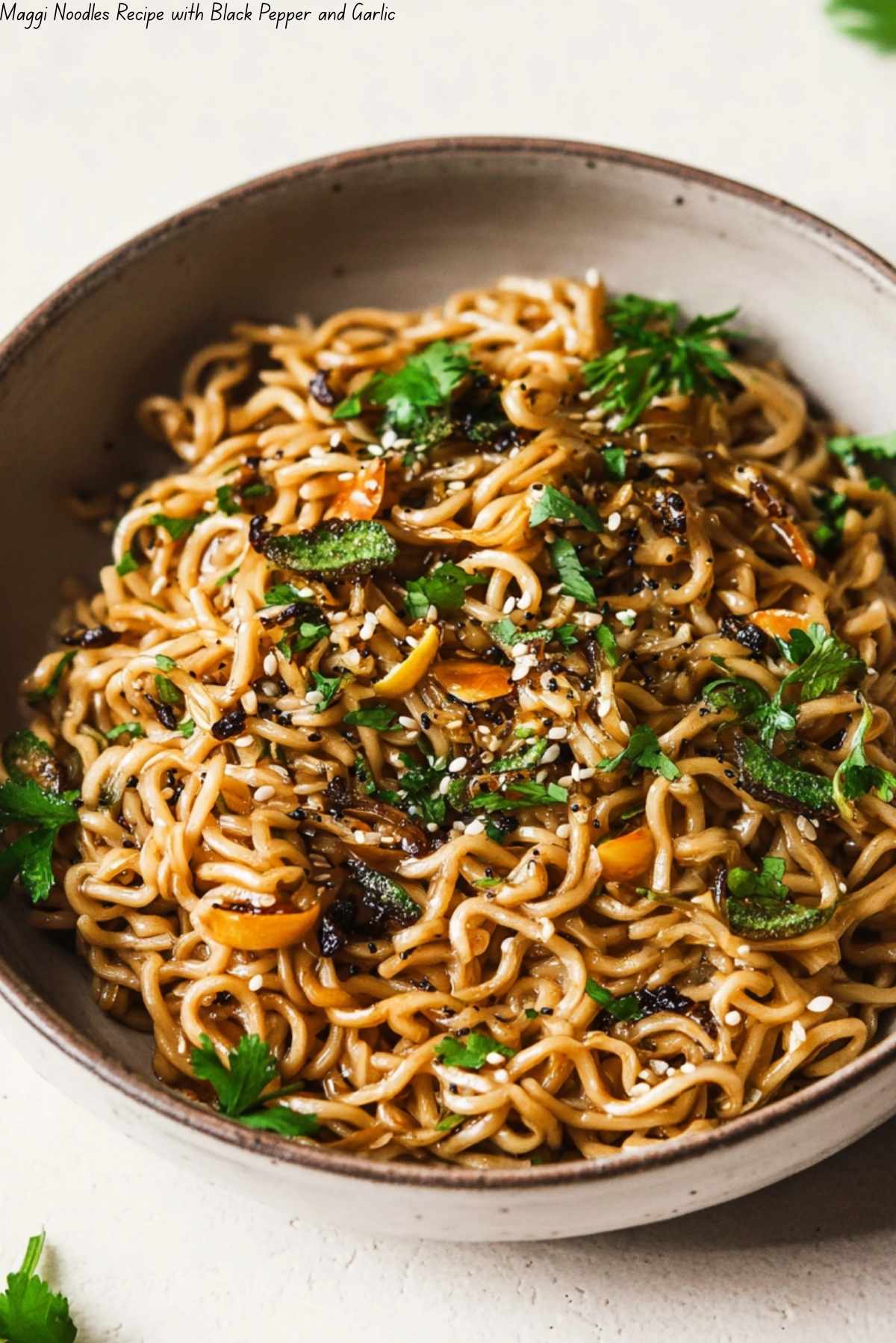 Maggi Noodles Recipe with Black Pepper and Garlic