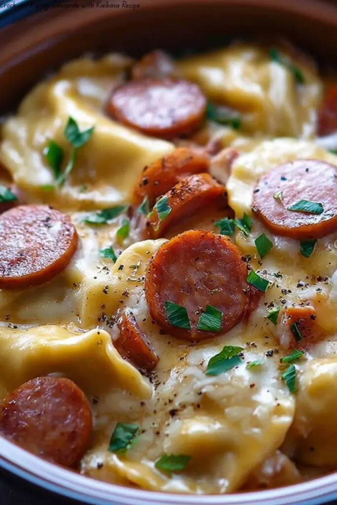 Crock pot Pierogi Casserole with Kielbasa Recipe