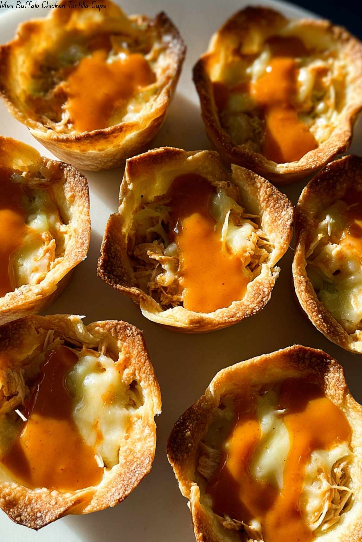 Mini Buffalo Chicken Tortilla Cups