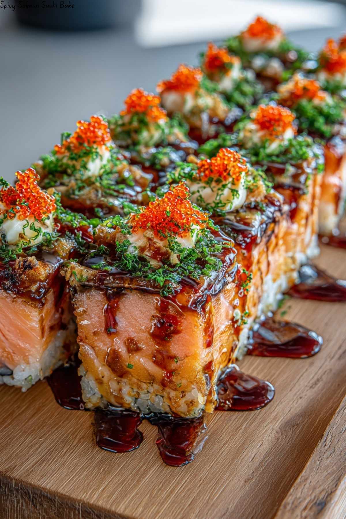Spicy Salmon Sushi Bake