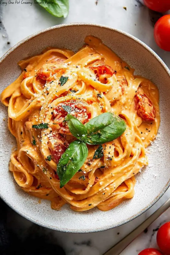 Easy One Pot Creamy Tomato Pasta