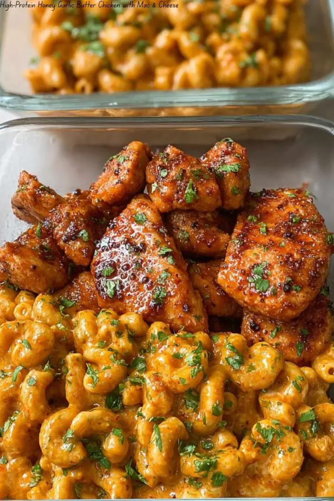 High-Protein Honey Garlic Butter Chicken with Mac & Cheese