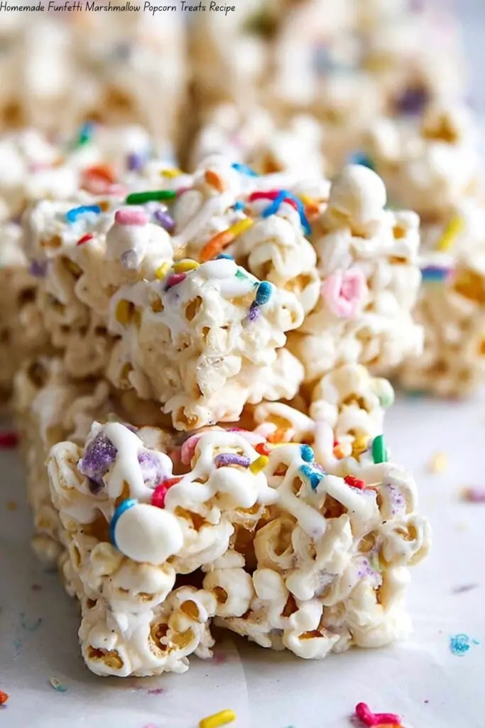 Homemade Funfetti Marshmallow Popcorn Treats Recipe