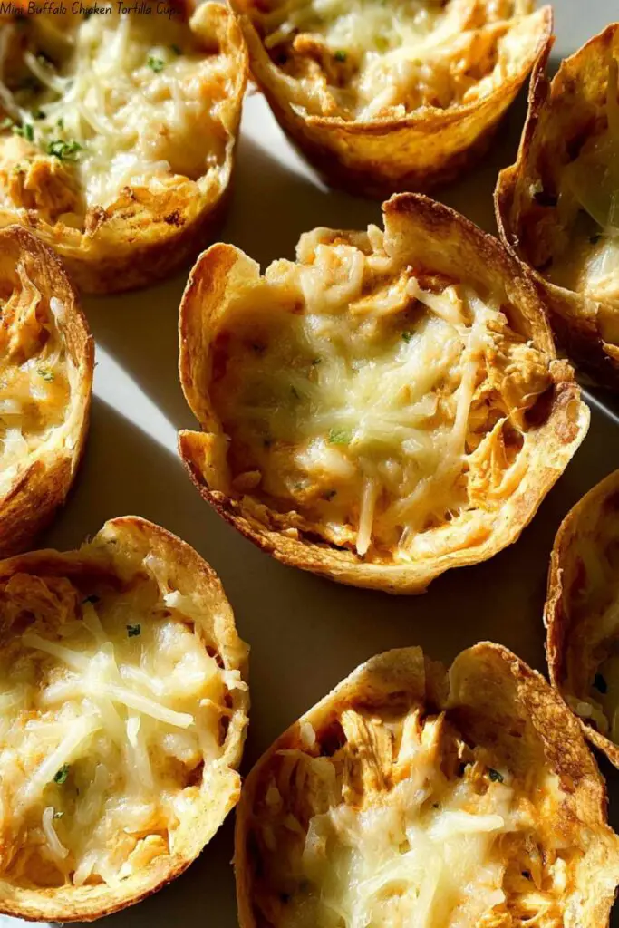 Mini Buffalo Chicken Tortilla Cups