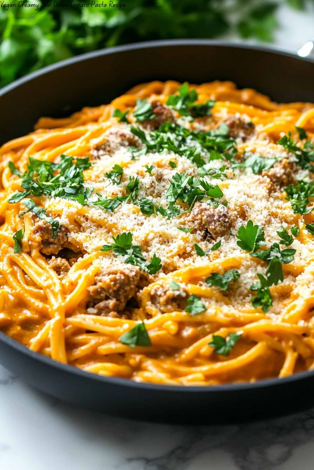Vegan Creamy Sun Dried Tomato Pasta Recipe