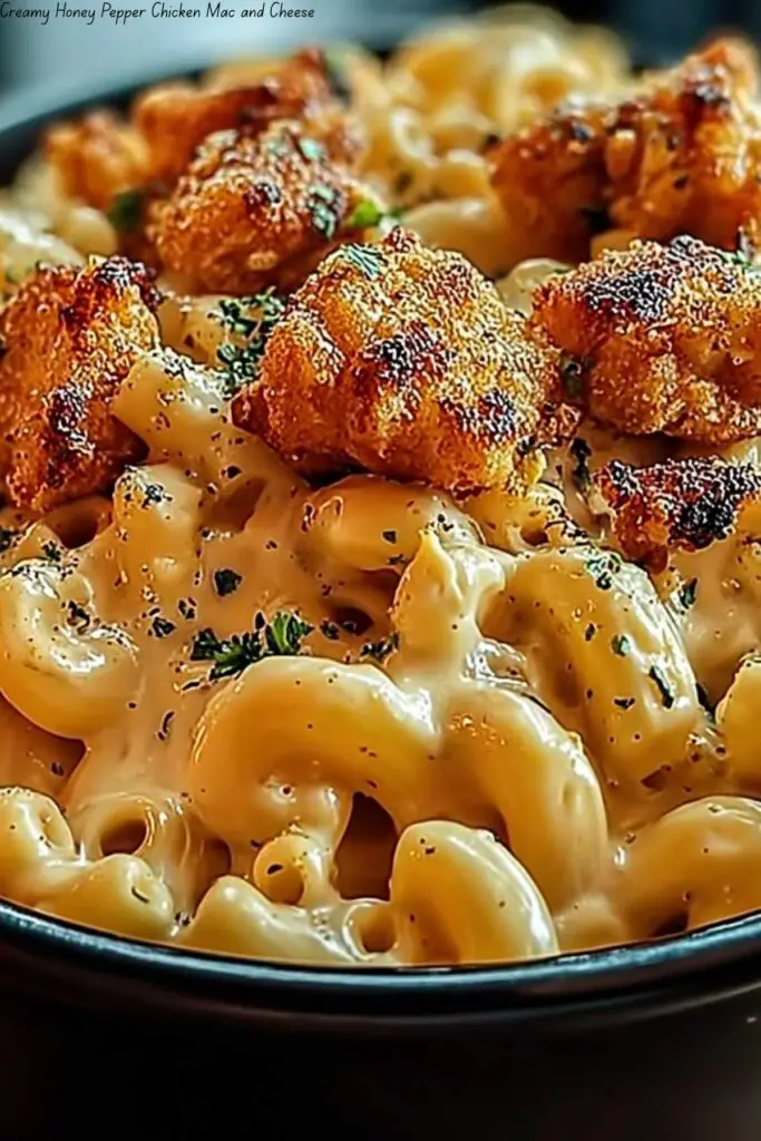 Creamy Honey Pepper Chicken Mac and Cheese