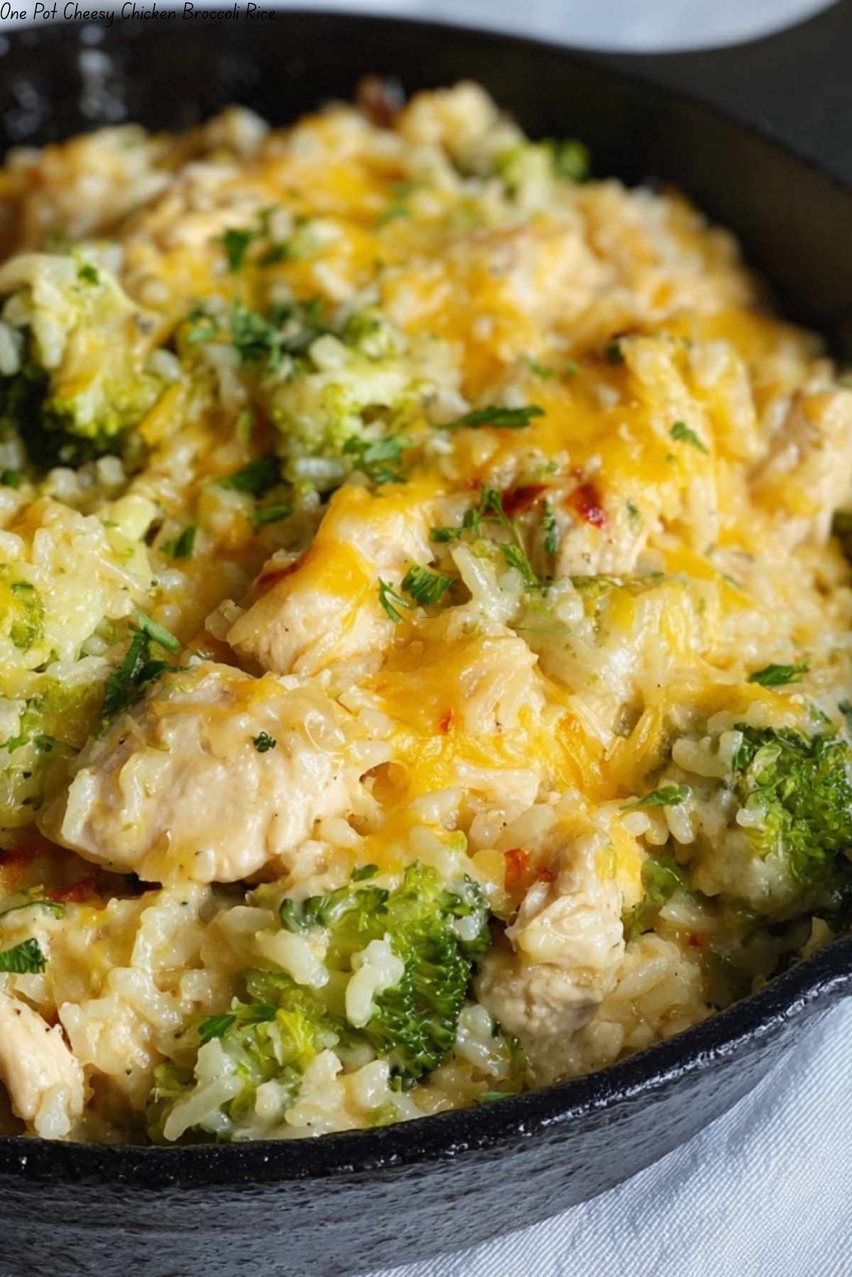 One Pot Cheesy Chicken Broccoli Rice