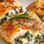 Cheesy Spinach Stuffed Chicken Breasts Recipe