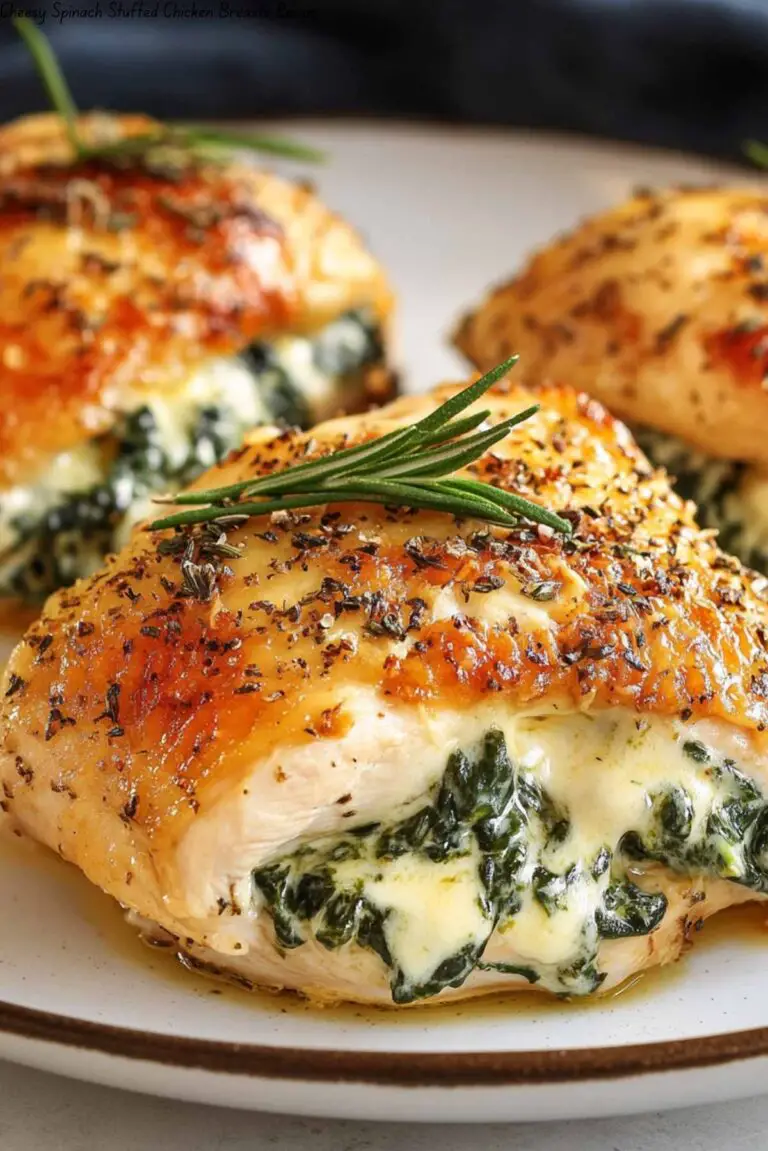 Cheesy Spinach Stuffed Chicken Breasts Recipe