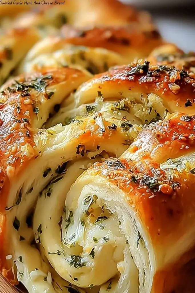 Swirled Garlic Herb And Cheese Bread