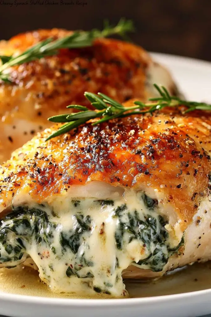 Cheesy Spinach Stuffed Chicken Breasts Recipe
