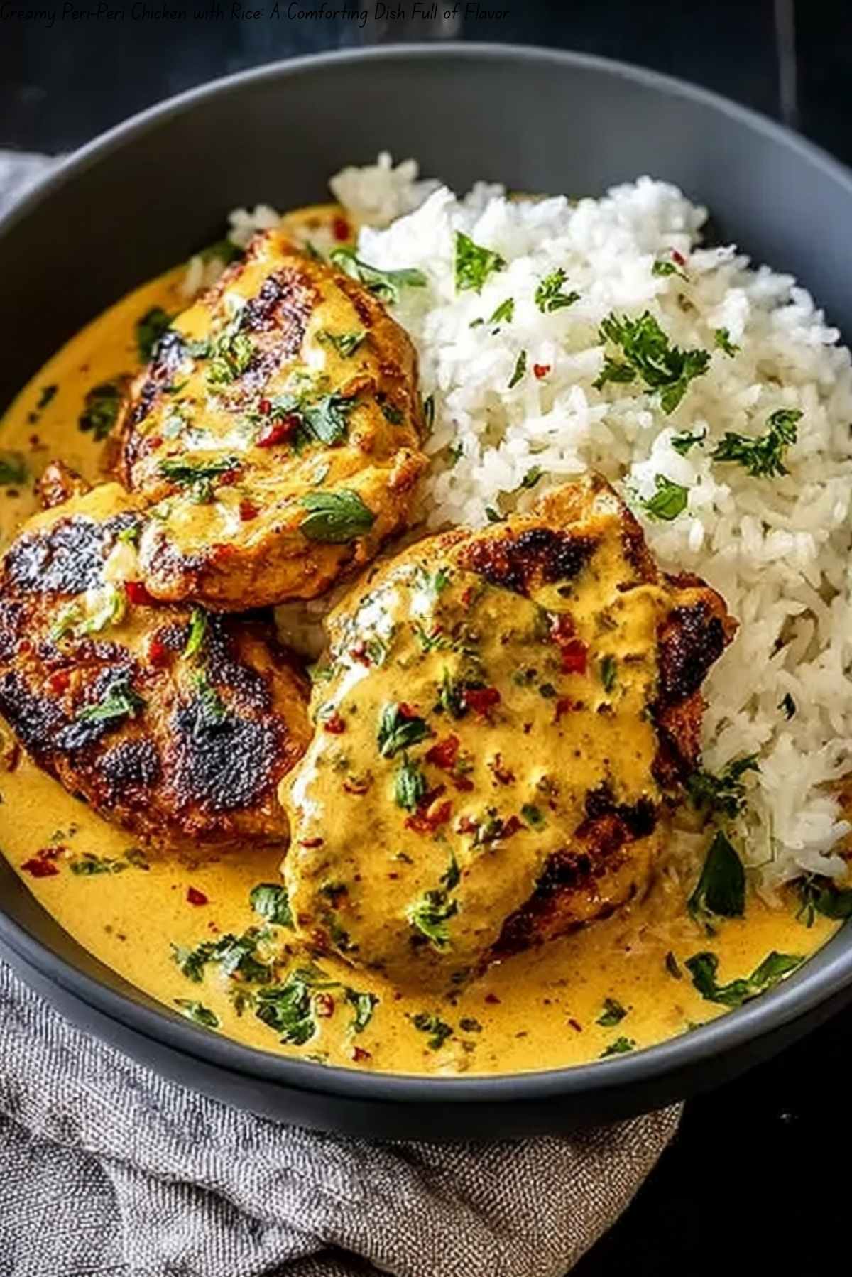 Creamy Peri-Peri Chicken with Rice: A Comforting Dish Full of Flavor