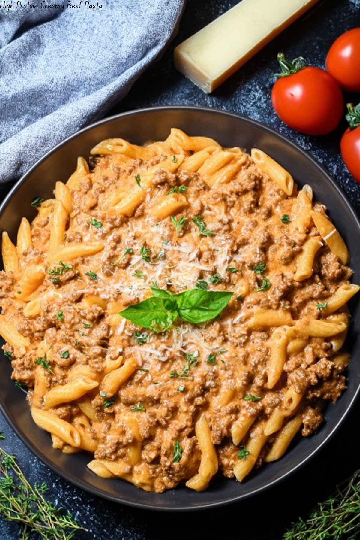 High Protein Creamy Beef Pasta