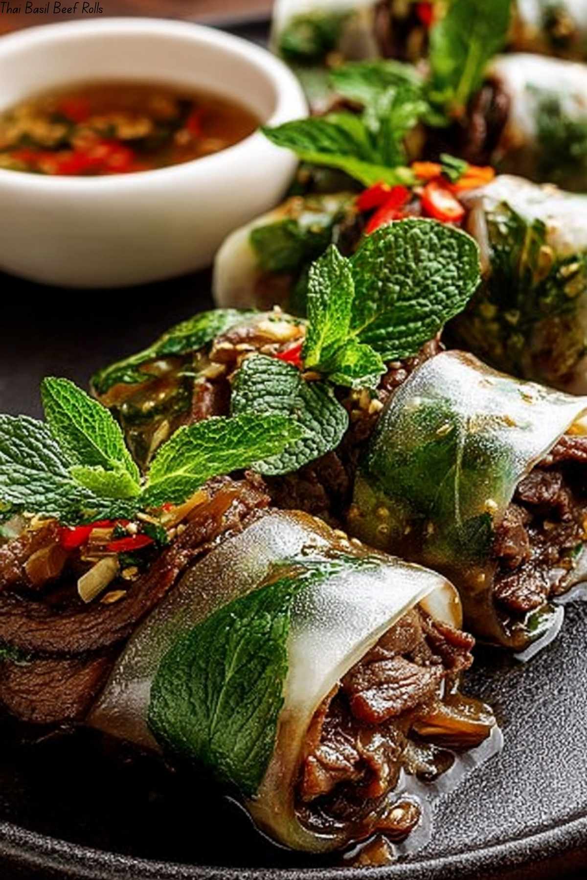 Thai Basil Beef Rolls