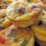 Three Cheese Sausage Egg Muffins with Vegetables