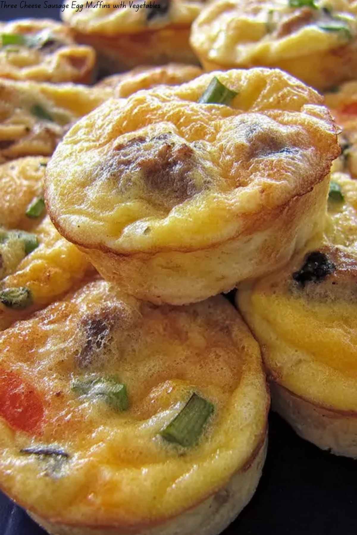 Three Cheese Sausage Egg Muffins with Vegetables