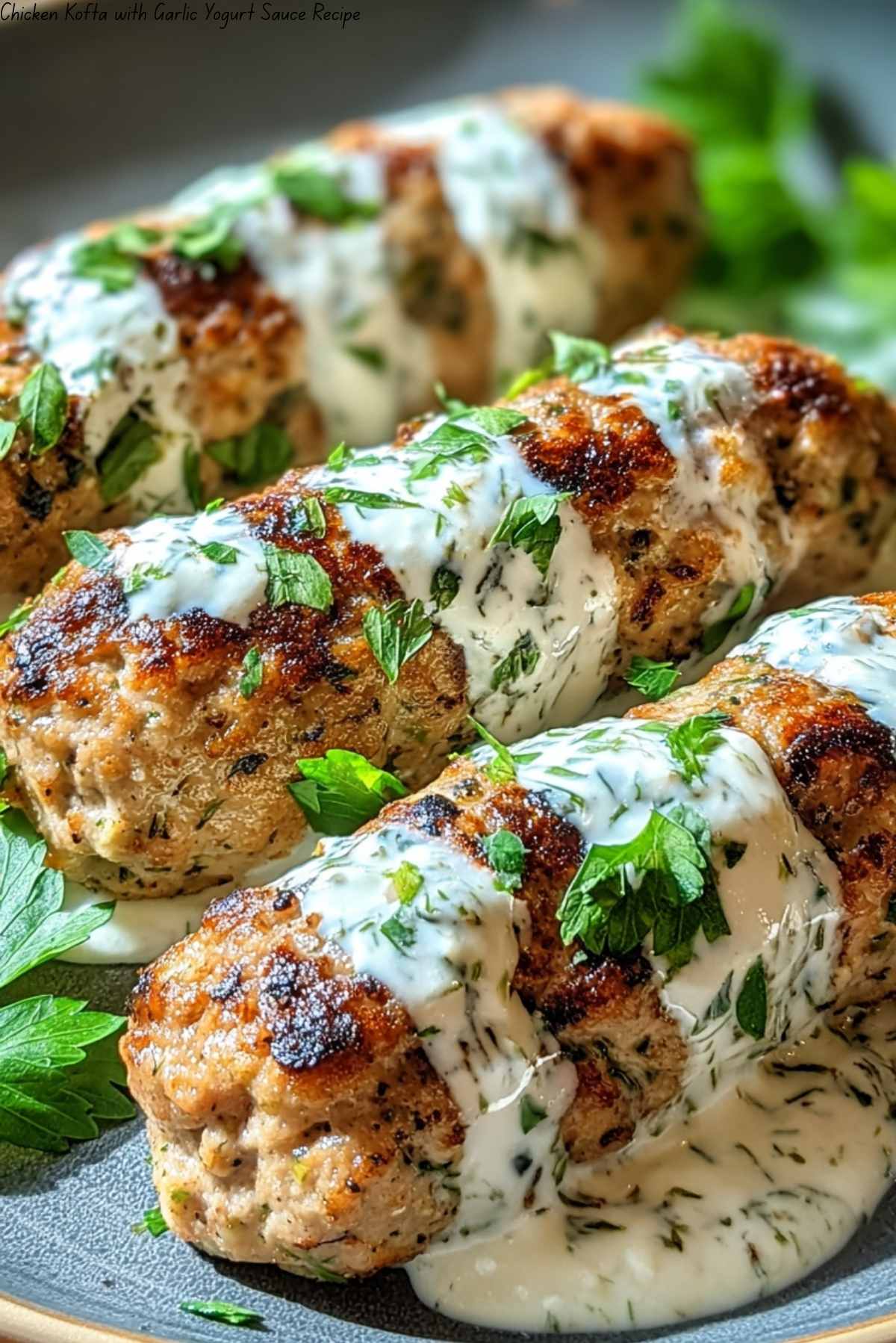 Chicken Kofta with Garlic Yogurt Sauce Recipe
