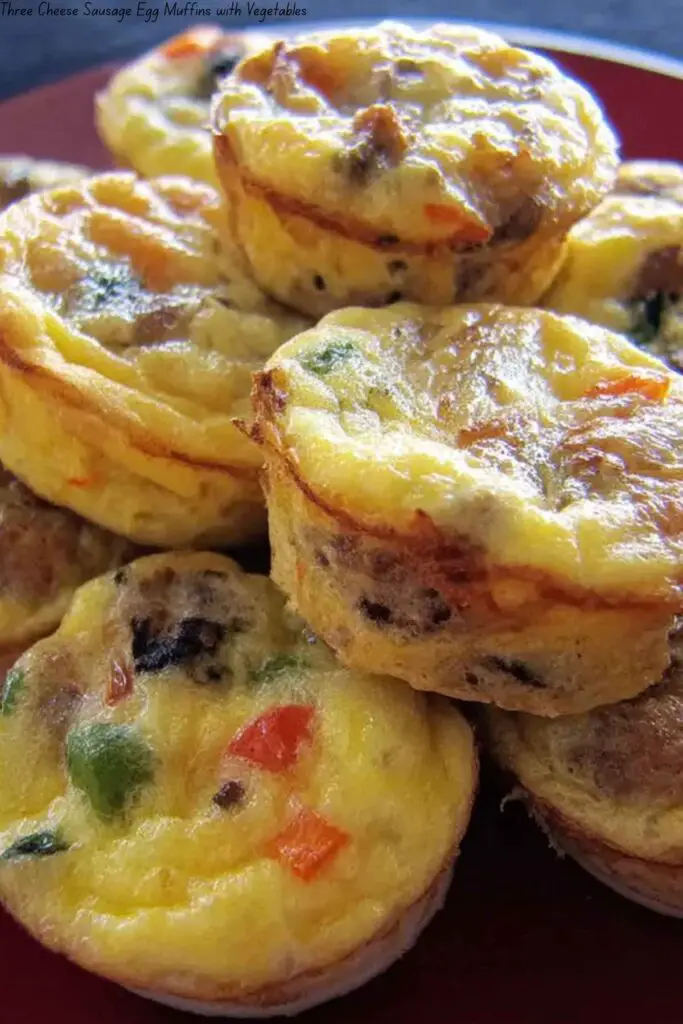Three Cheese Sausage Egg Muffins with Vegetables