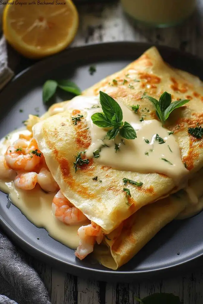 Seafood Crepes with Béchamel Sauce