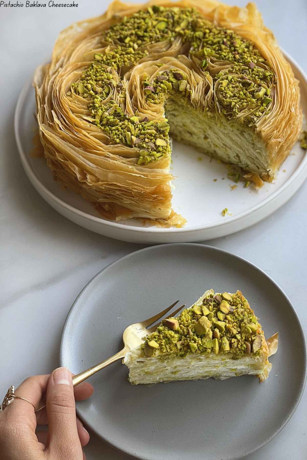 Pistachio Baklava Cheesecake