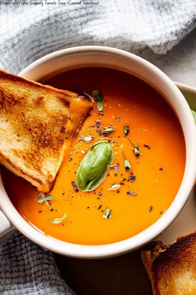 Middle-of-Winter Creamy Tomato Soup (Canned Tomatoes)
