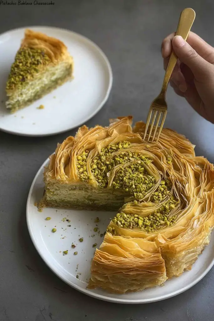 Pistachio Baklava Cheesecake