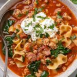Easy Slow Cooker Lasagna Soup
