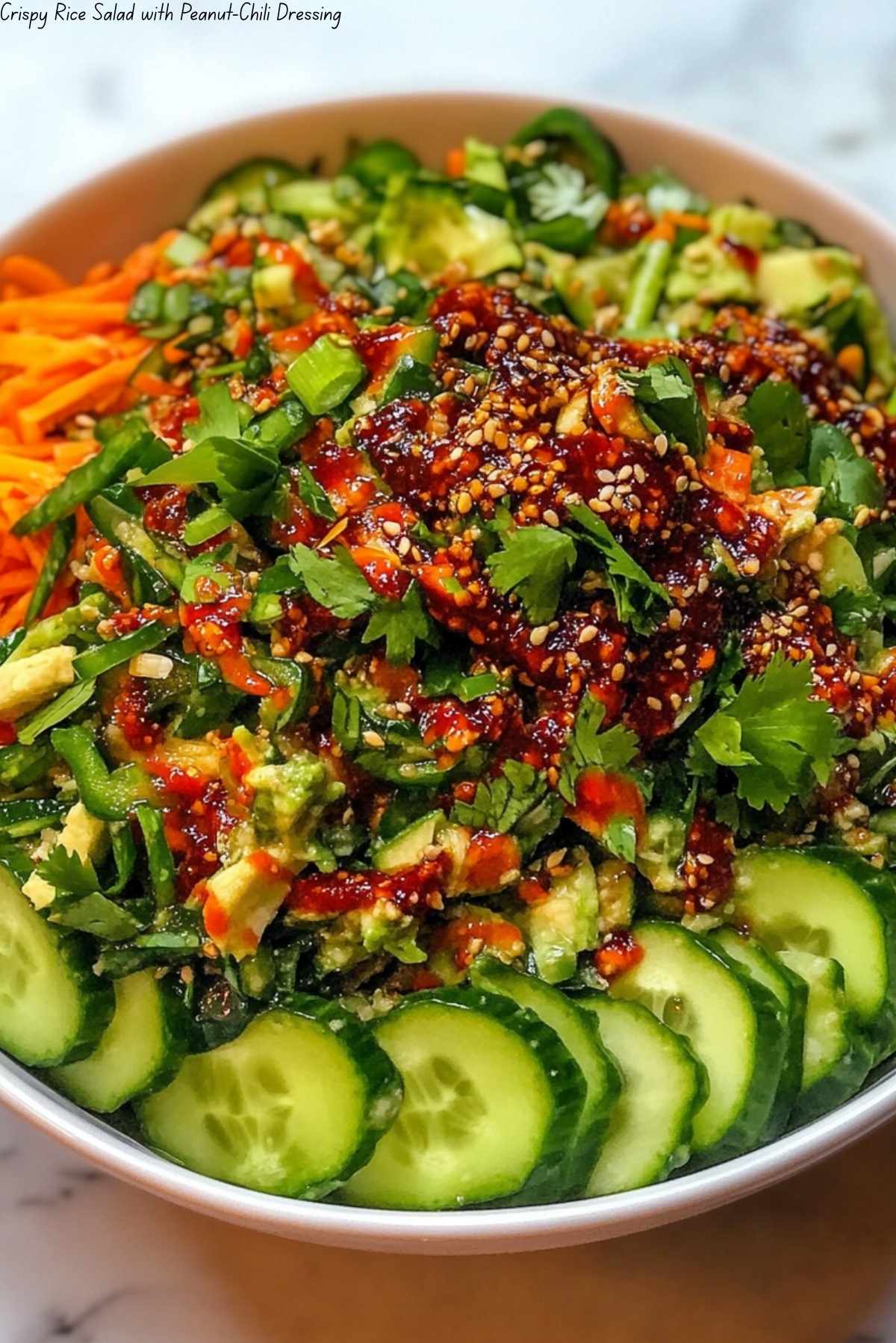 Crispy Rice Salad with Peanut-Chili Dressing