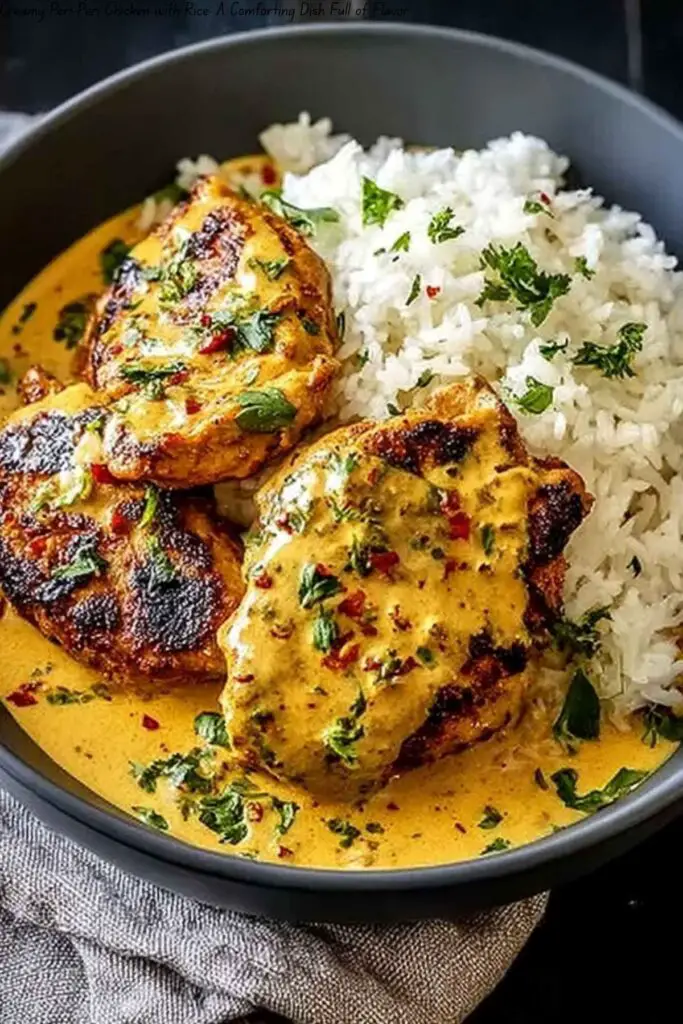 Creamy Peri-Peri Chicken with Rice: A Comforting Dish Full of Flavor