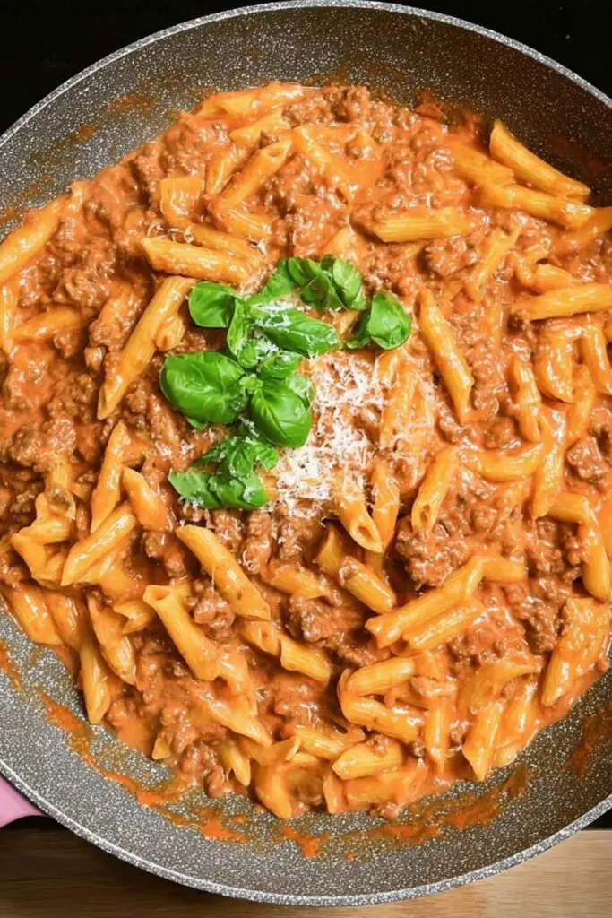 High Protein Creamy Beef Pasta