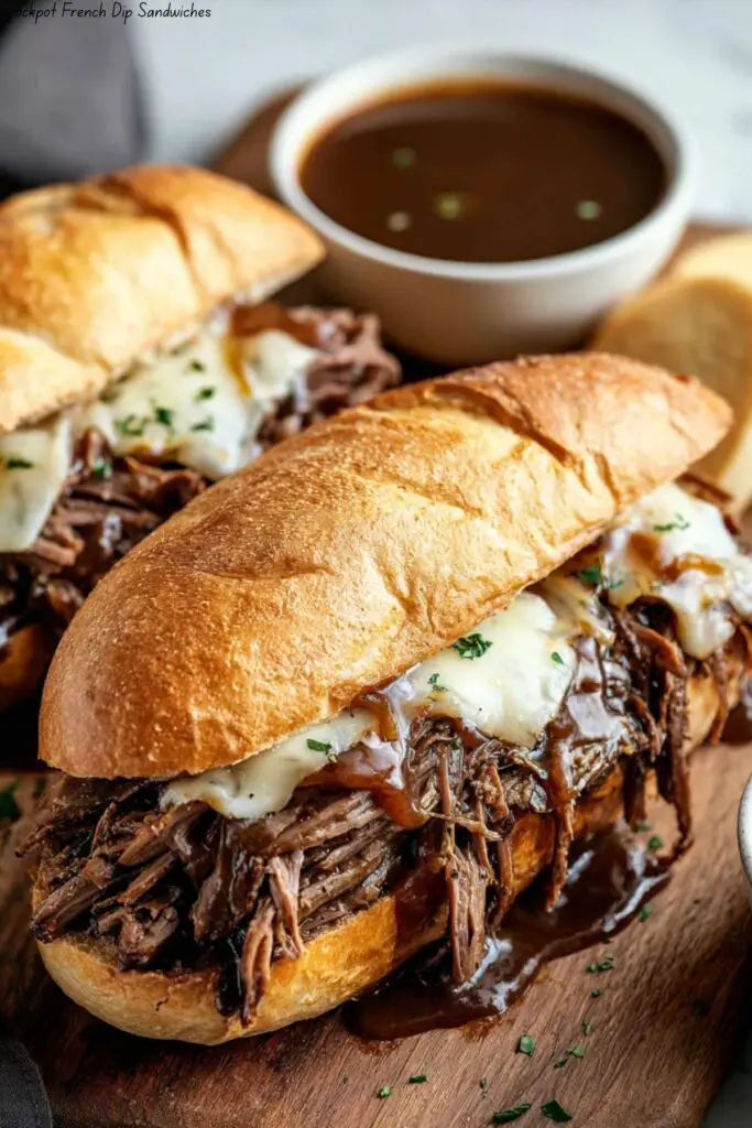 Crockpot French Dip Sandwiches