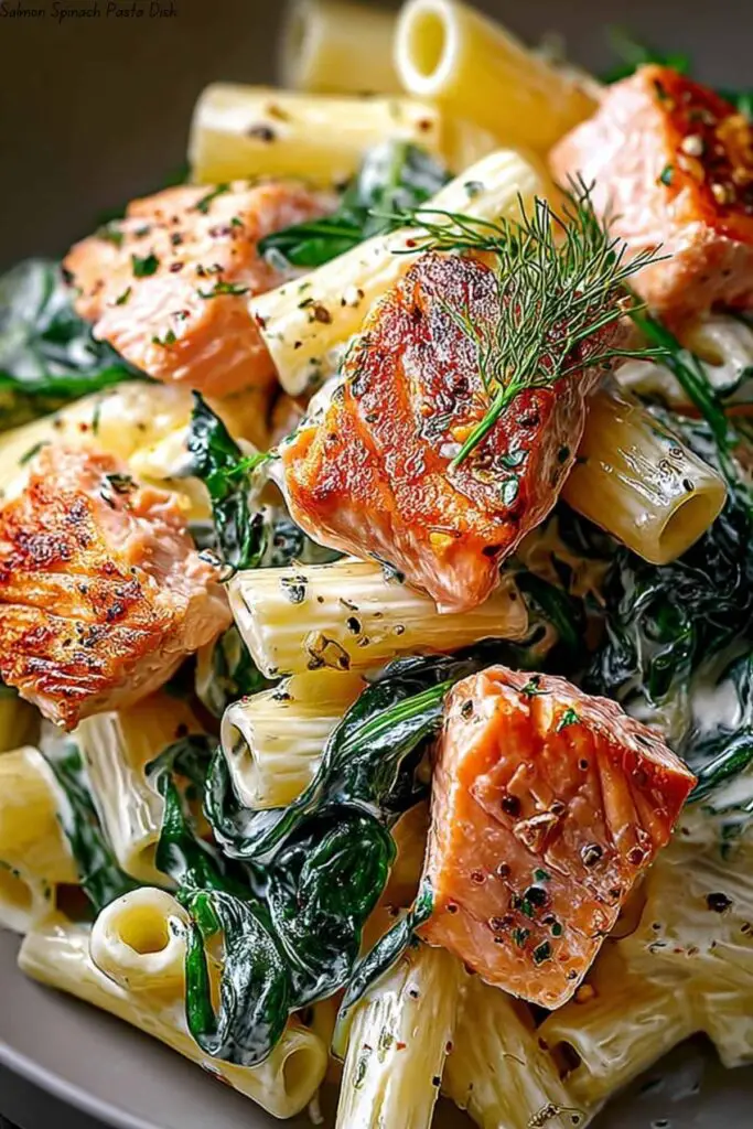 Salmon Spinach Pasta Dish