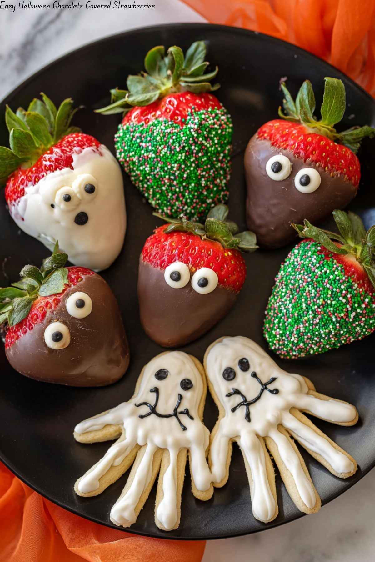 Easy Halloween Chocolate Covered Strawberries