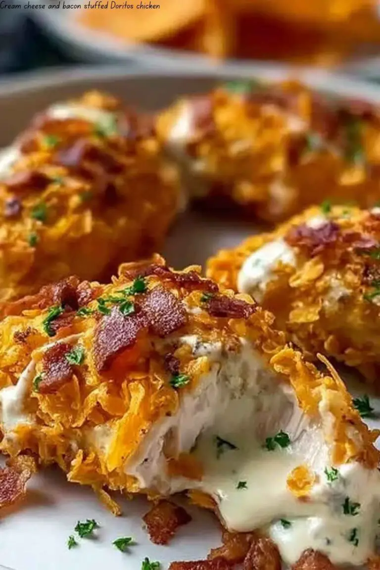 Cream cheese and bacon stuffed Doritos chicken