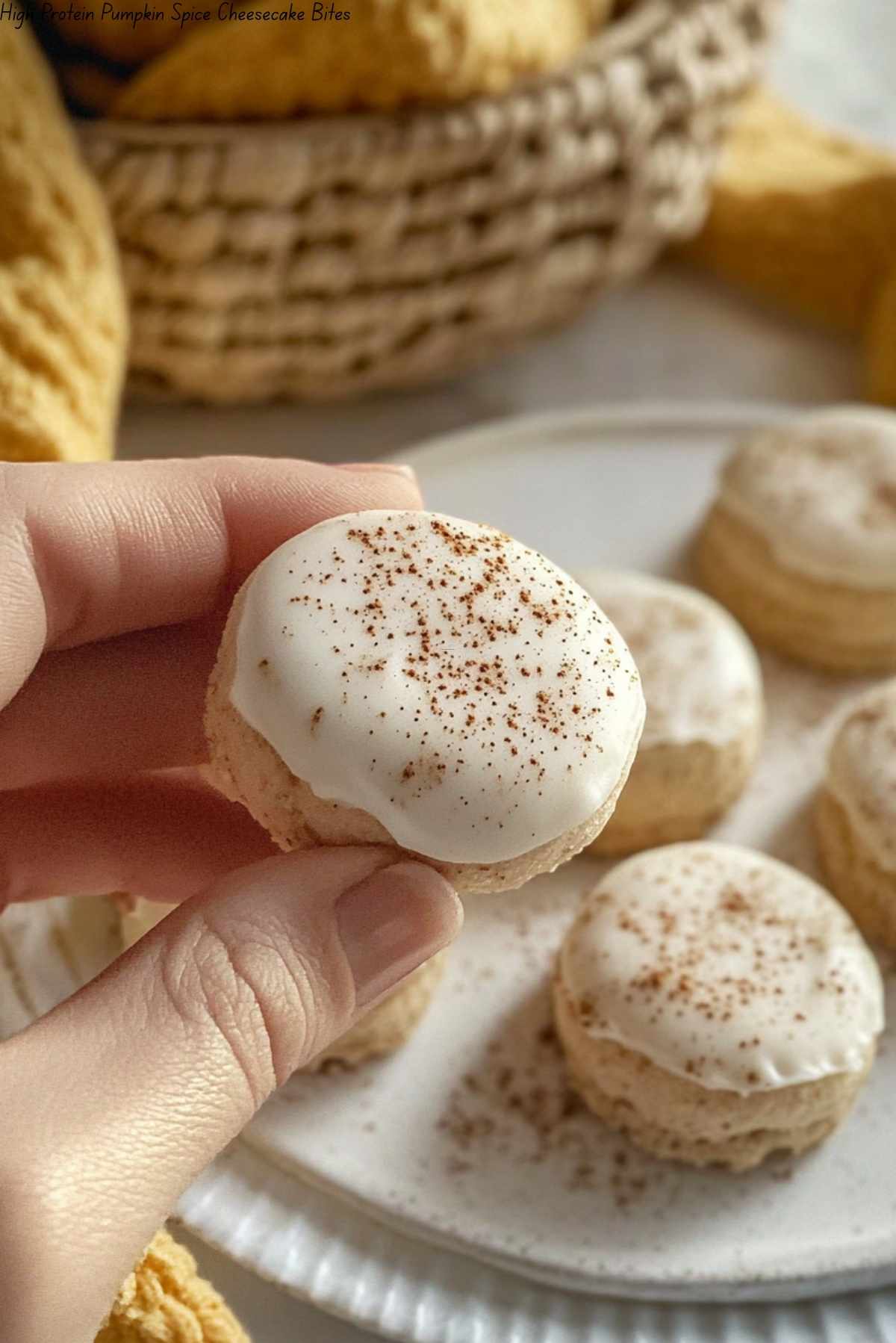 High Protein Pumpkin Spice Cheesecake Bites